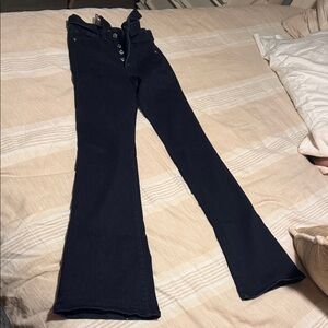 Express Women's Boot Cut High Rise Jeans - Dark Blue